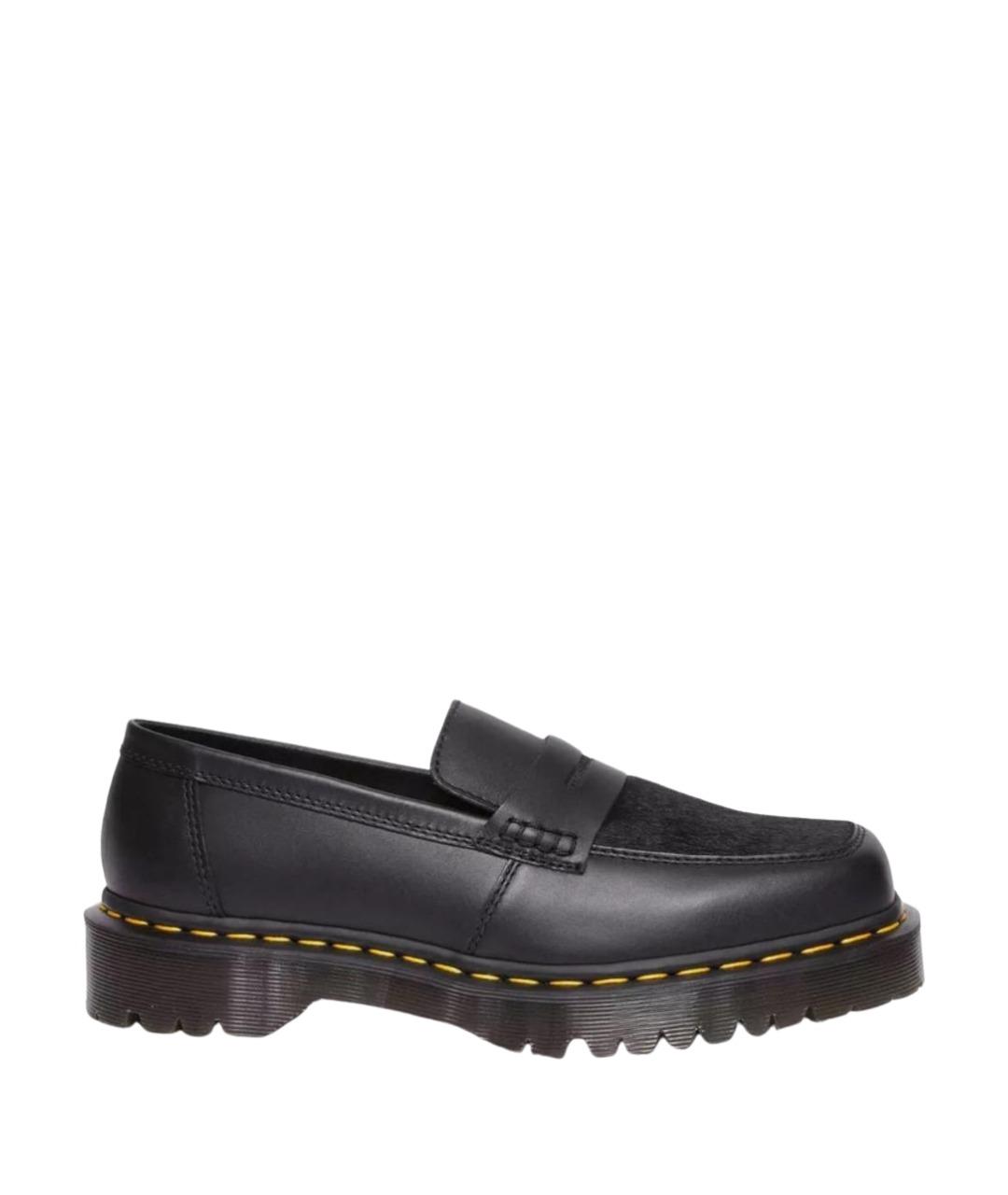 DR. MARTENS Черные кожаные лоферы, фото 1