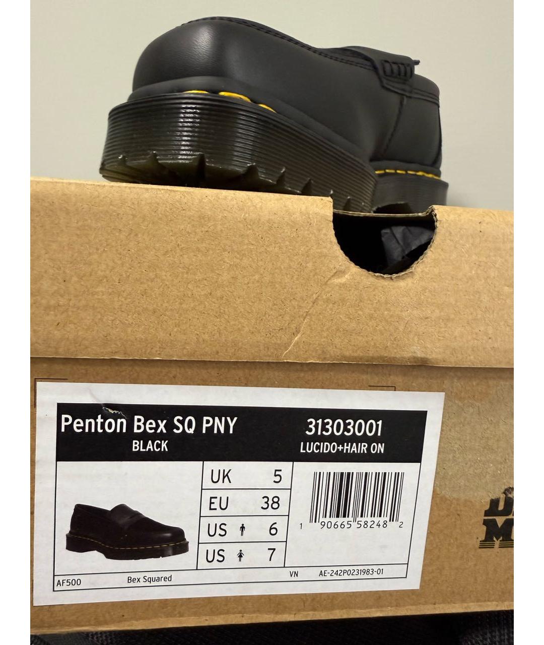 DR. MARTENS Черные кожаные лоферы, фото 8