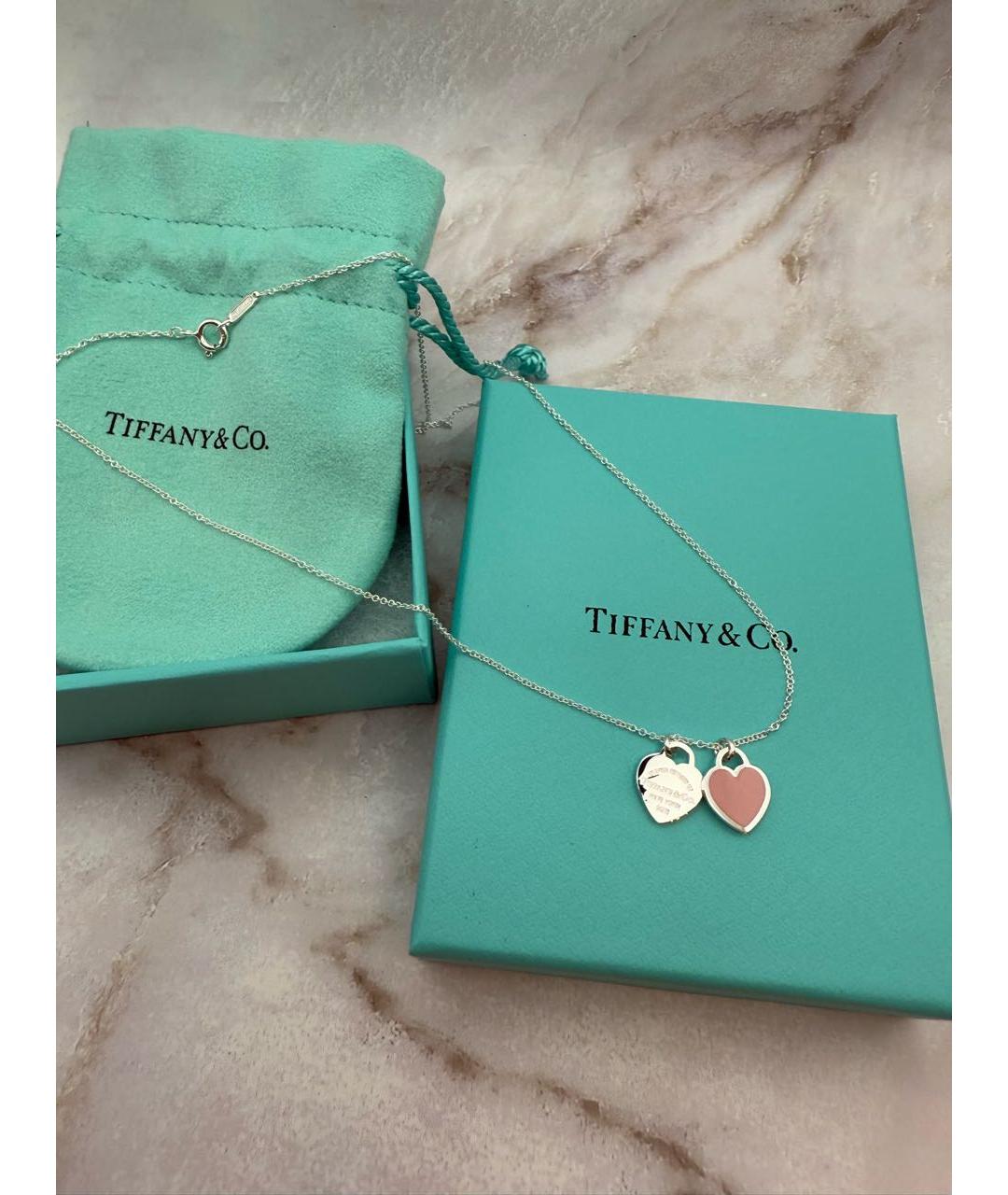 TIFFANY&CO Розовая серебряная подвеска, фото 2