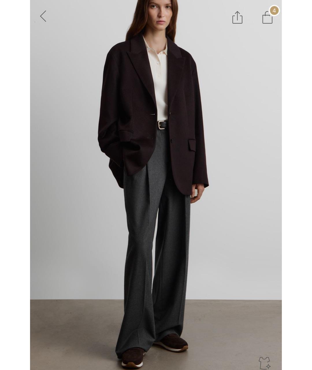 12 STOREEZ Коричневый шерстяной жакет/пиджак, фото 5