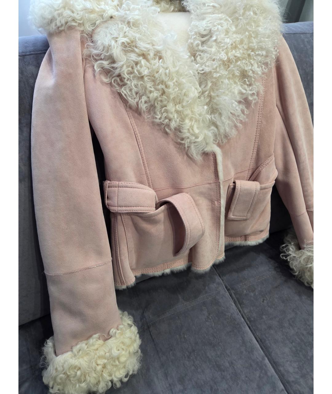VALENTINO Розовая дубленка, фото 3