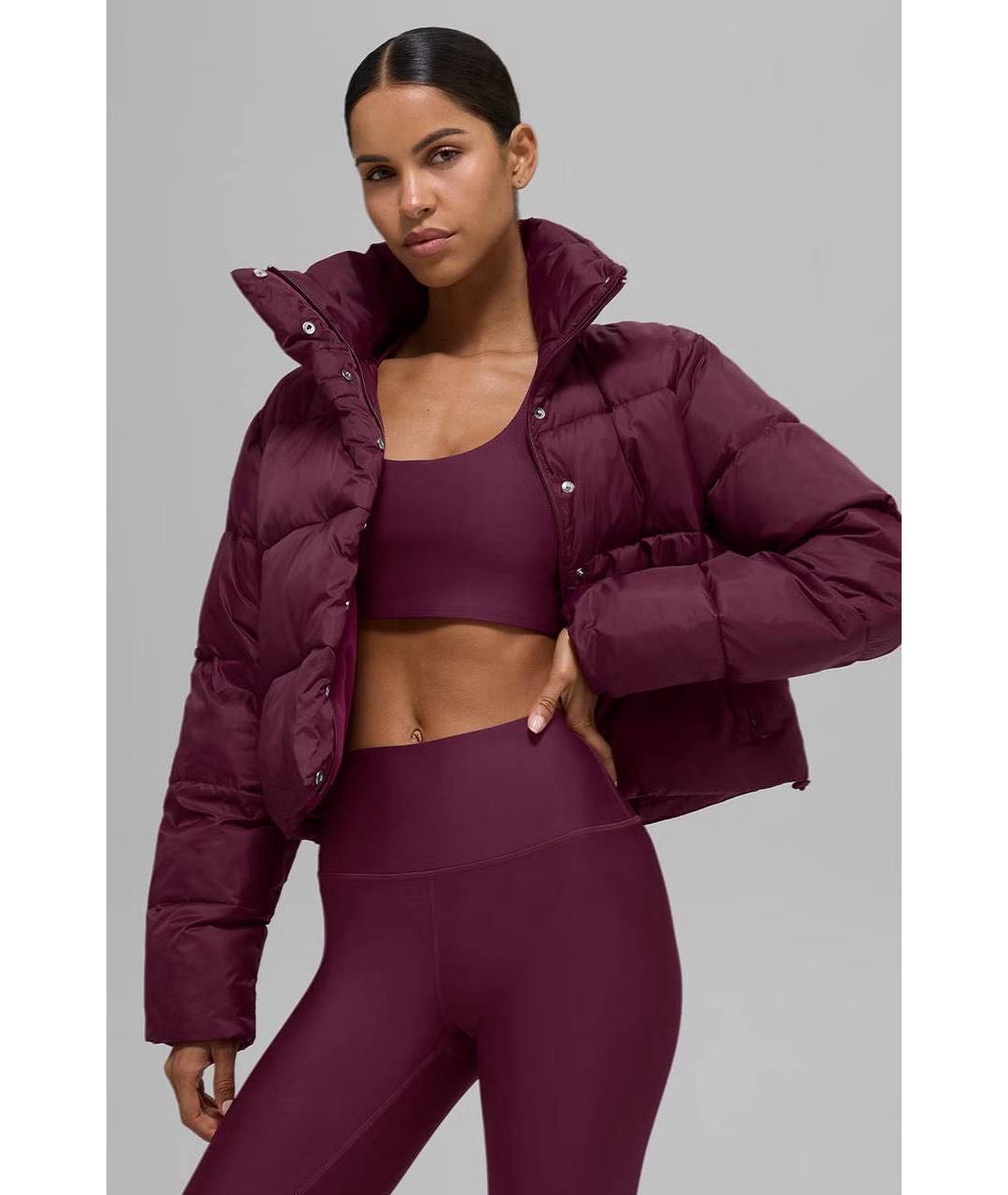 ALO YOGA Бордовая полиэстеровая куртка, фото 6