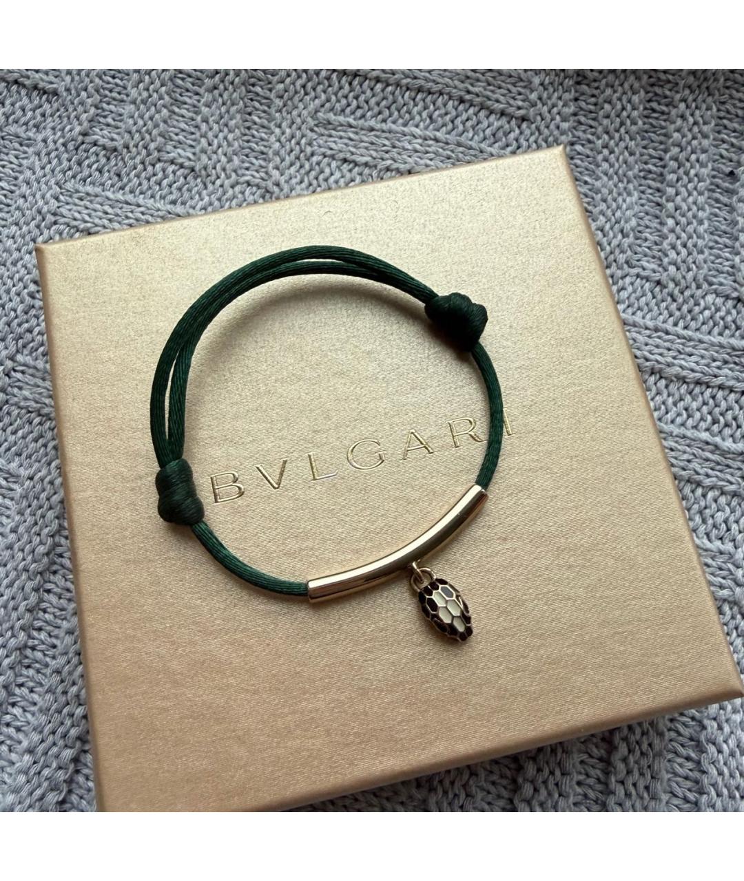 BVLGARI Зеленый кожаный браслет, фото 3