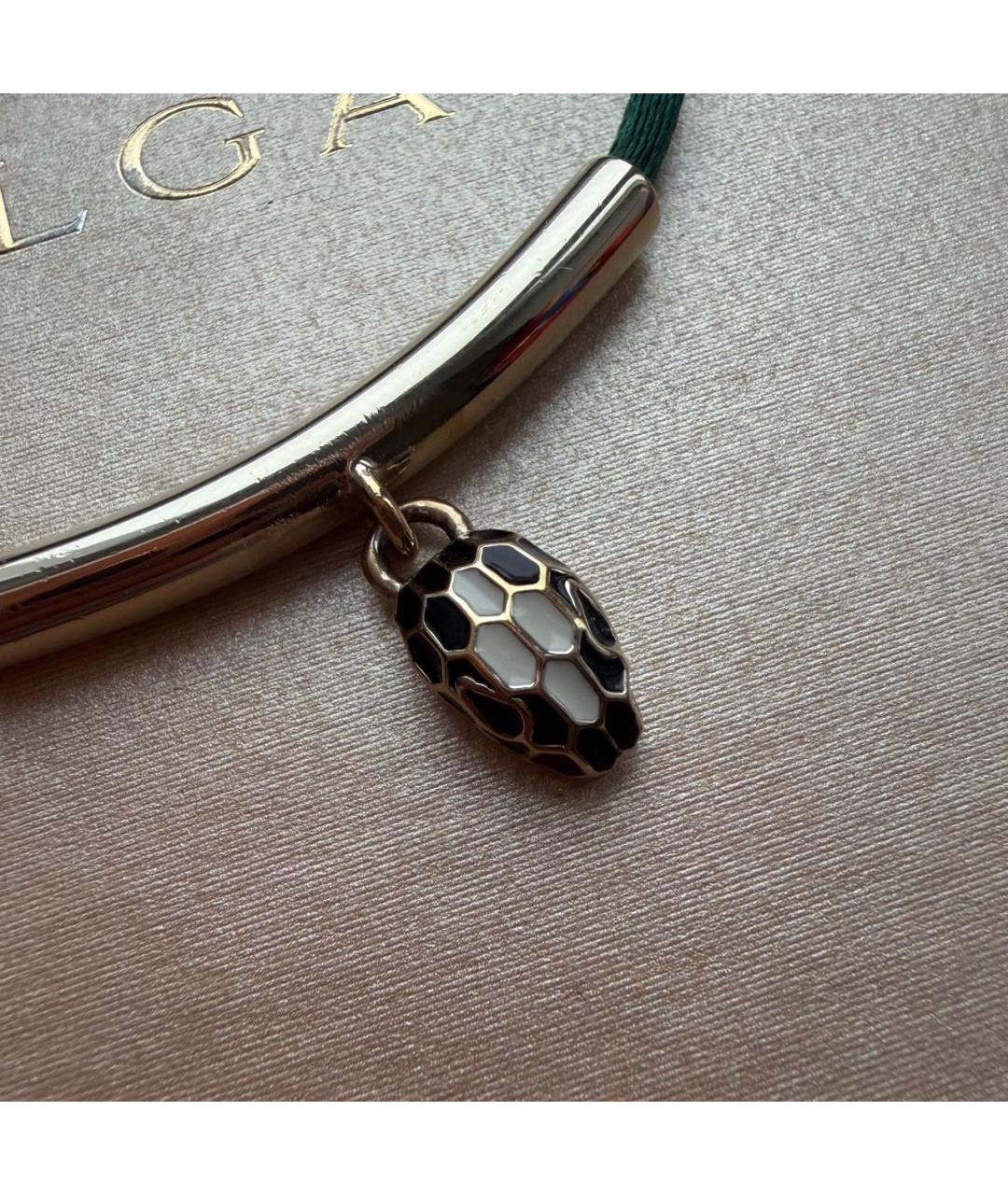 BVLGARI Зеленый кожаный браслет, фото 4