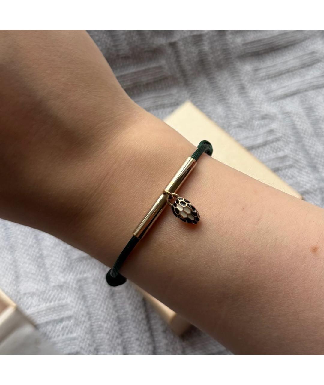 BVLGARI Зеленый кожаный браслет, фото 7
