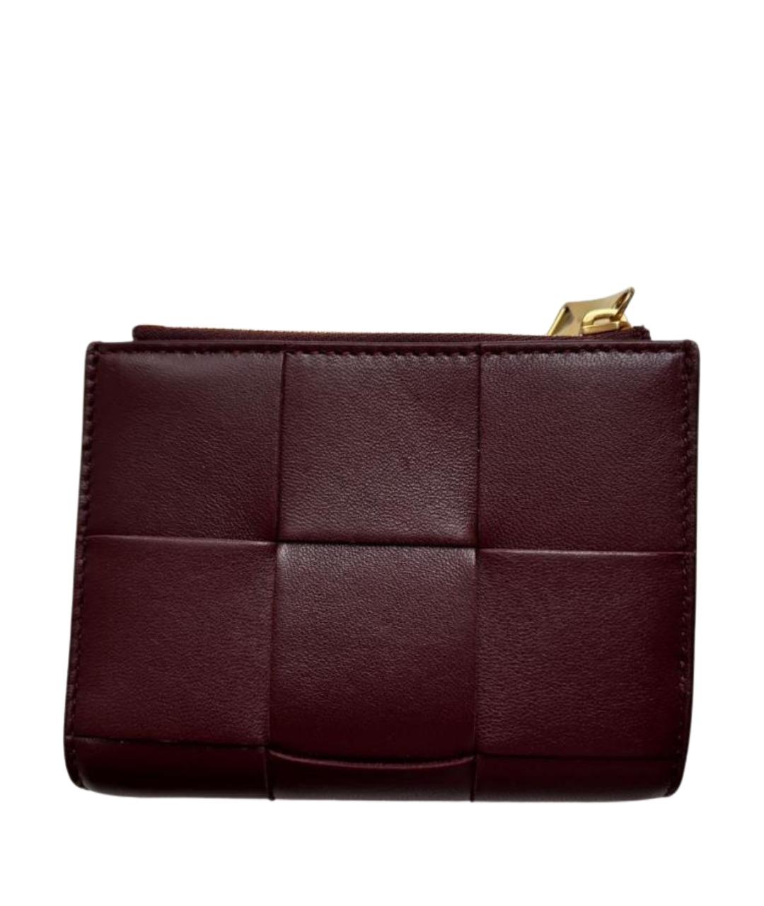 BOTTEGA VENETA Бордовый кожаный кошелек, фото 6
