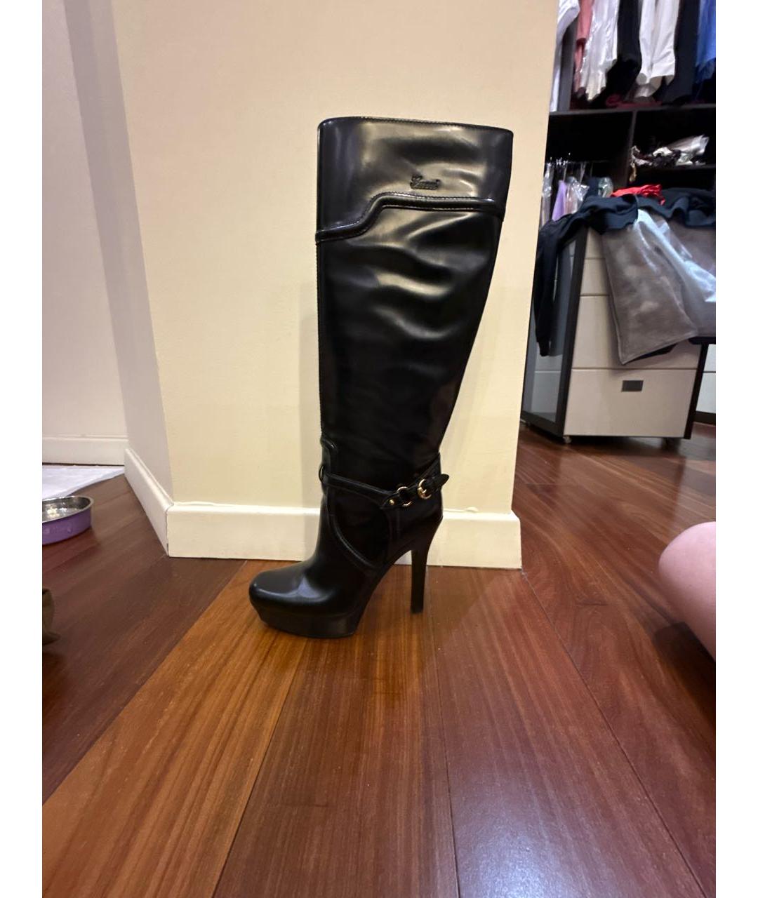 GUCCI Черные кожаные ботинки, фото 7