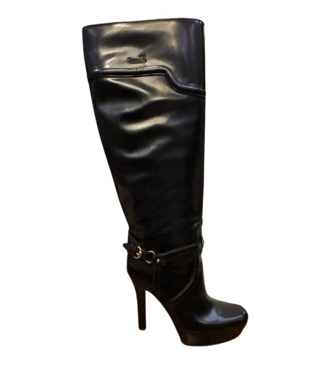 GUCCI Черные кожаные ботинки, фото 1