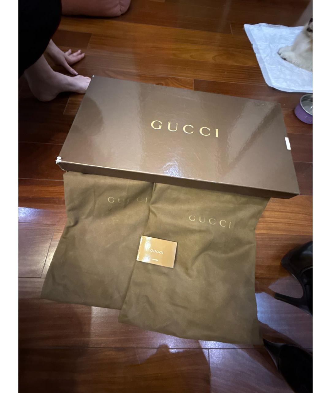 GUCCI Черные кожаные ботинки, фото 6