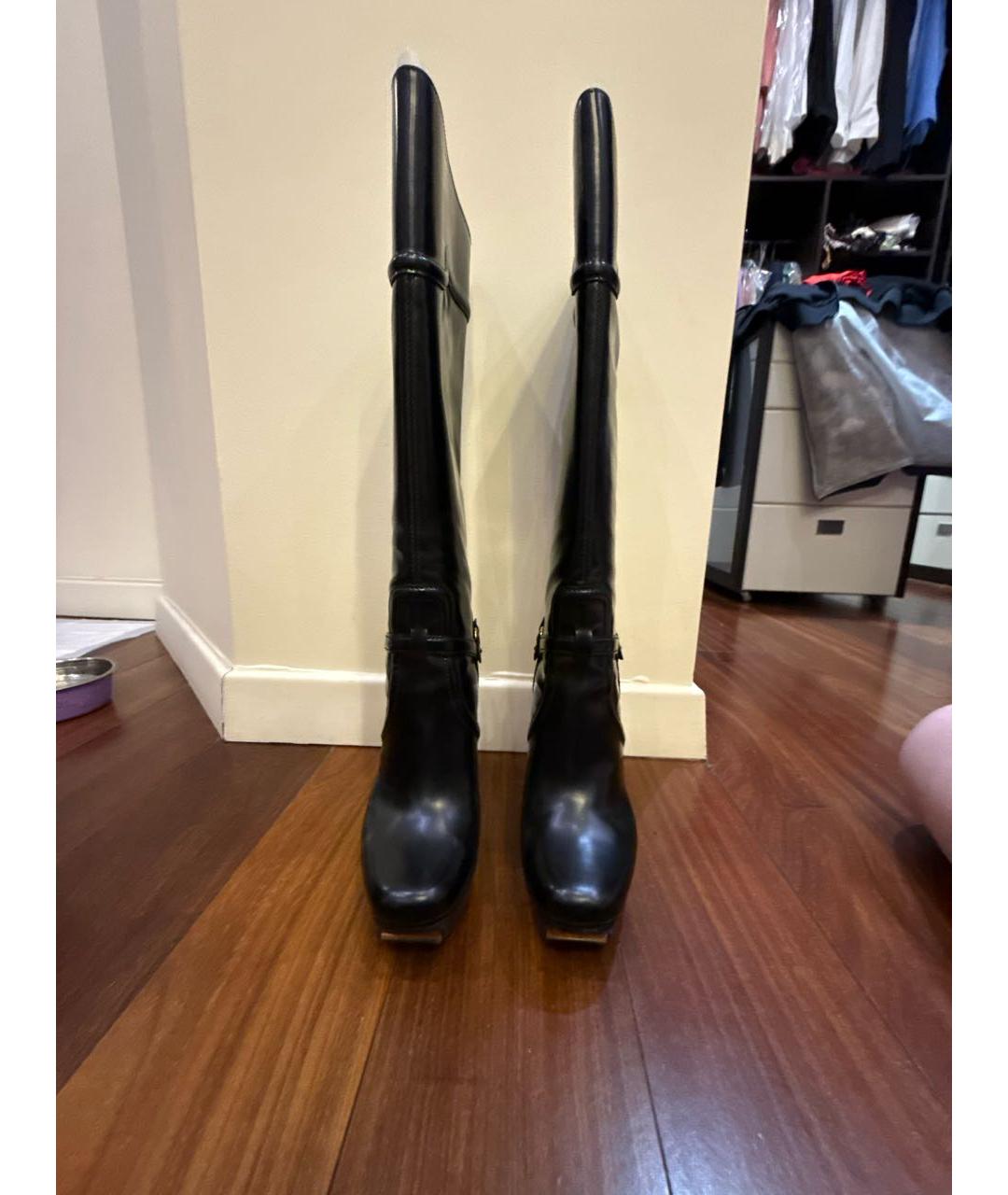 GUCCI Черные кожаные ботинки, фото 2