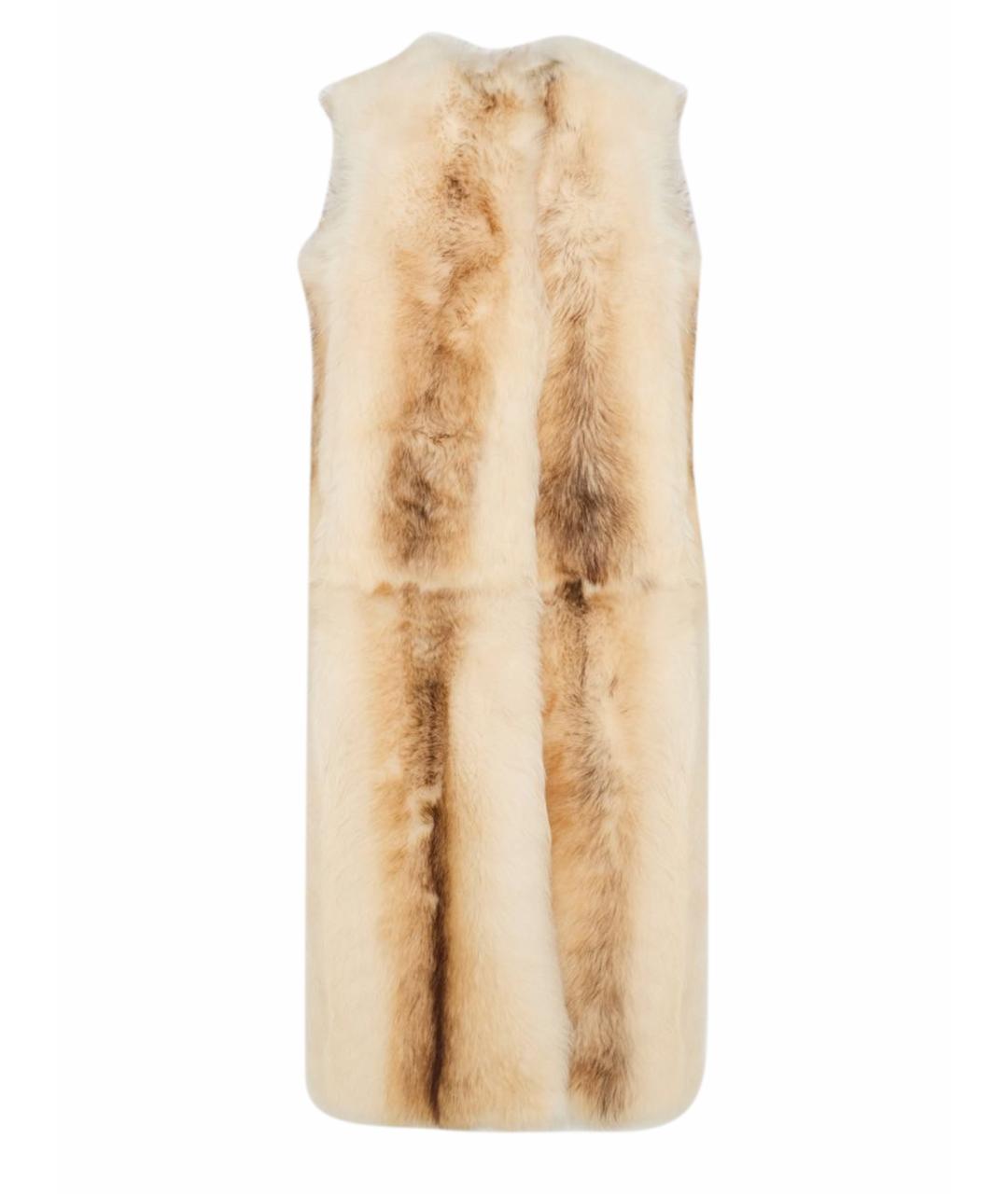 YVES SALOMON Бежевый меховой жилет, фото 1