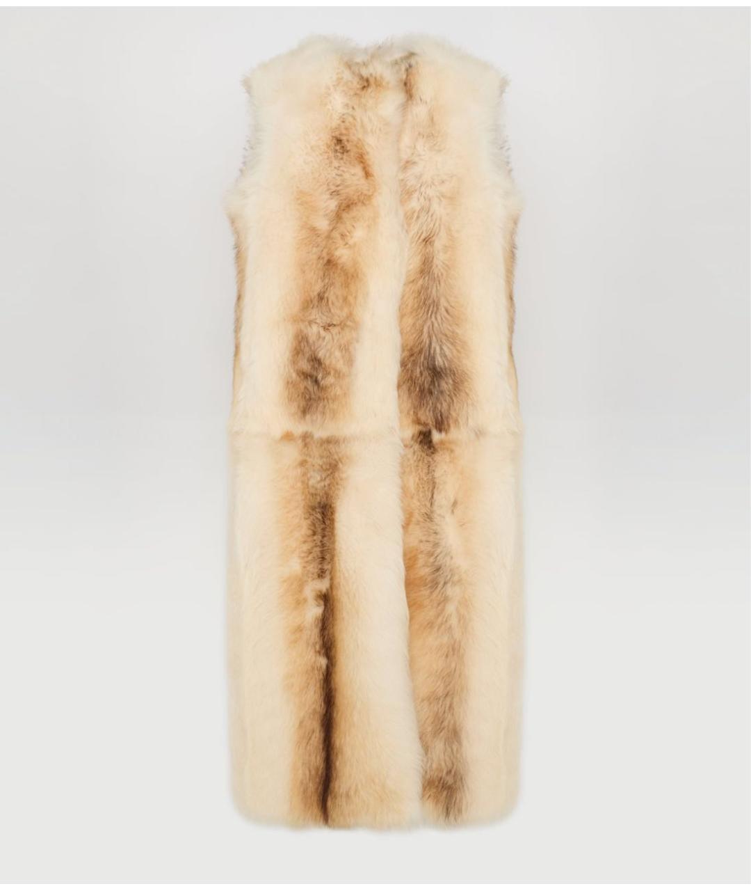 YVES SALOMON Бежевый меховой жилет, фото 7