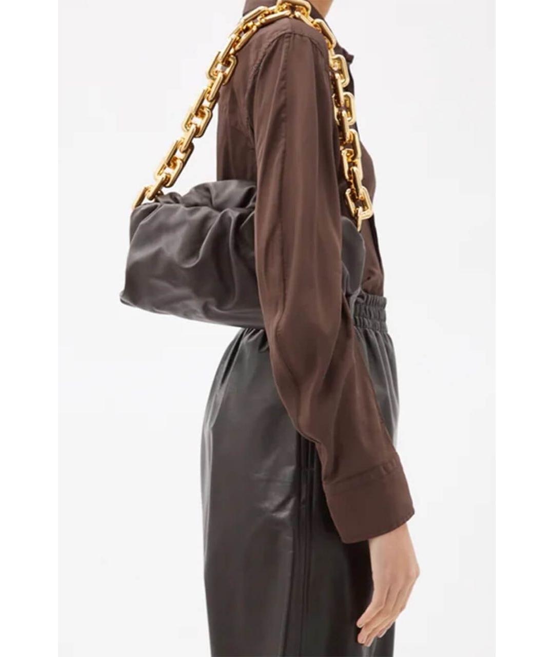 BOTTEGA VENETA Коричневая кожаная сумка через плечо, фото 3