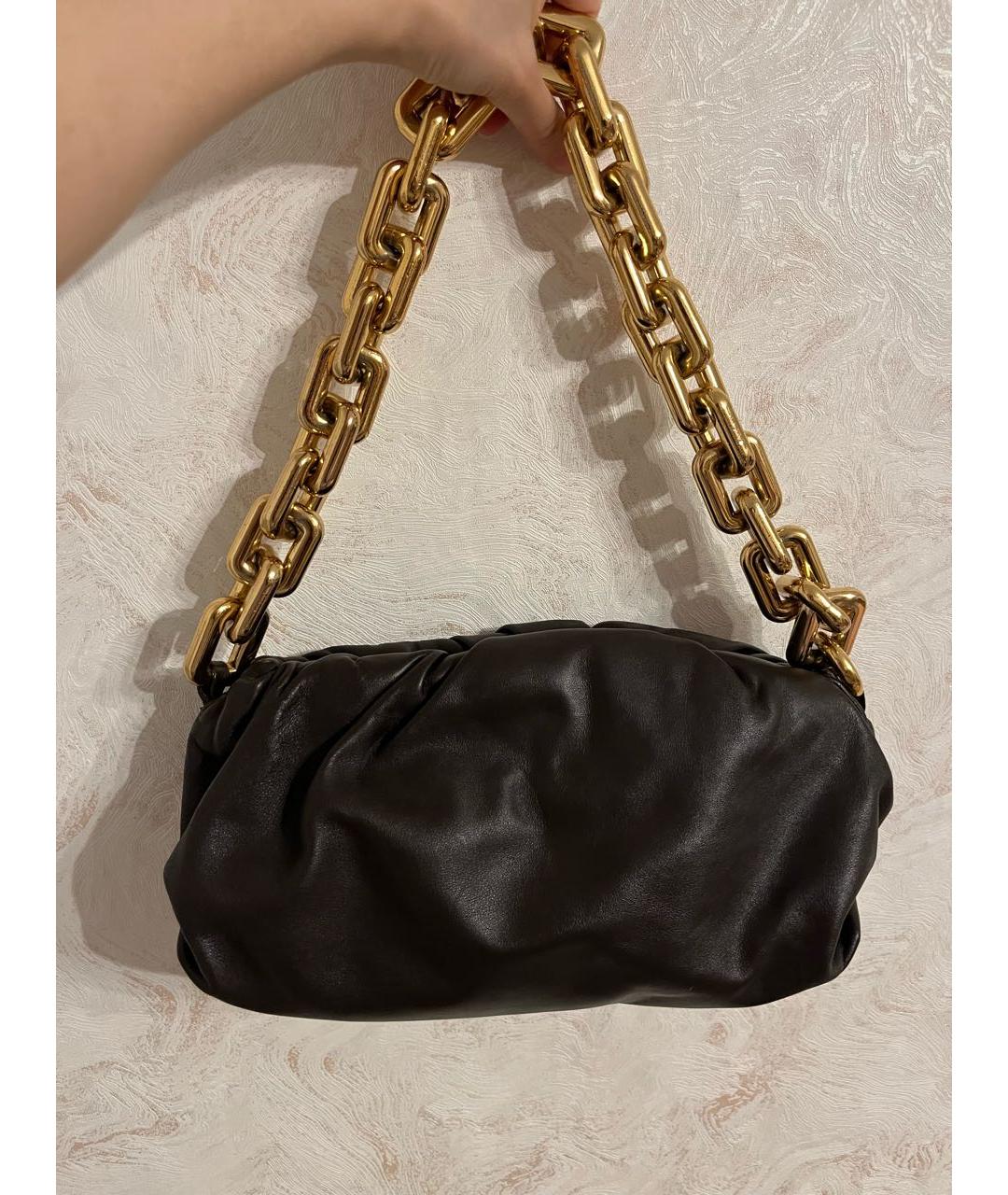 BOTTEGA VENETA Коричневая кожаная сумка через плечо, фото 4