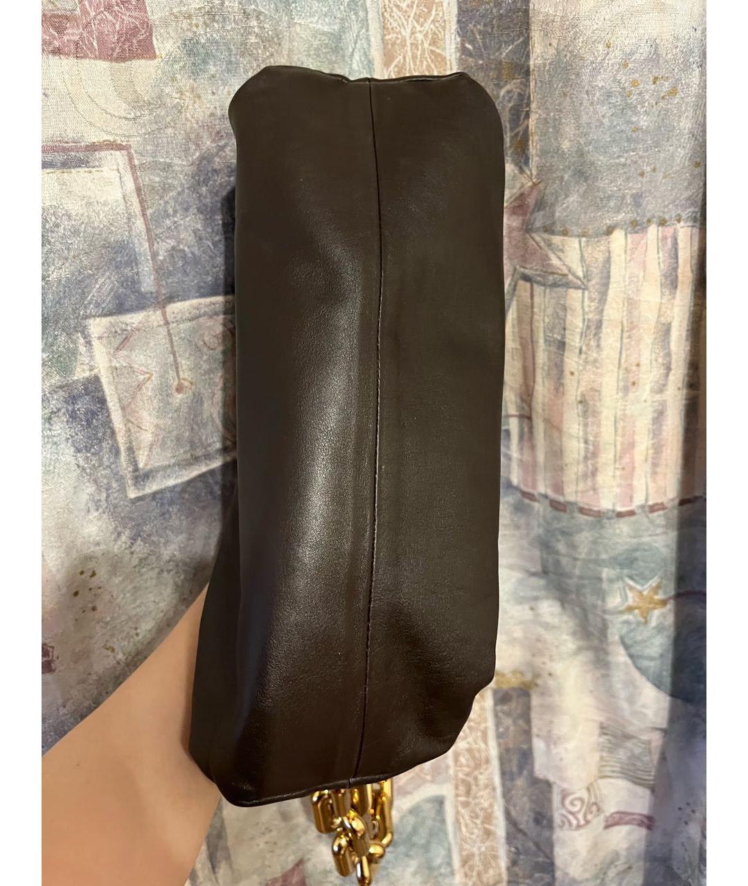 BOTTEGA VENETA Коричневая кожаная сумка через плечо, фото 5