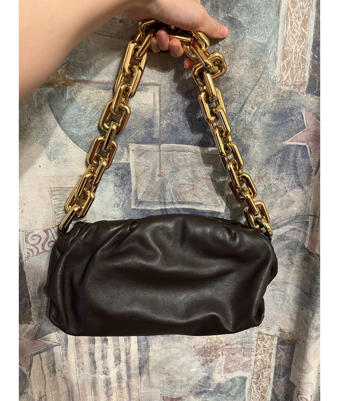 BOTTEGA VENETA Коричневая кожаная сумка через плечо, фото 4