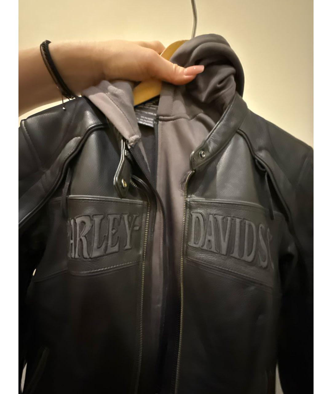 Harley Davidson Черная кожаная куртка, фото 4