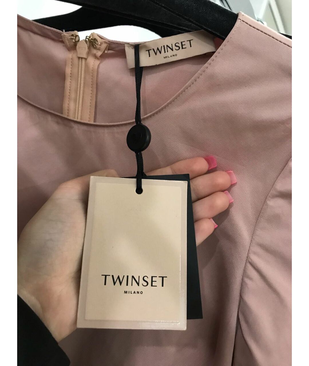 TWIN-SET Розовое полиэстеровое платье, фото 5