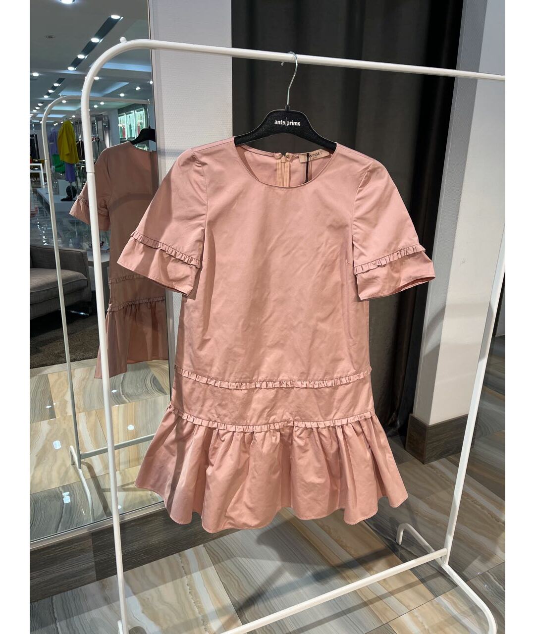 TWIN-SET Розовое полиэстеровое платье, фото 2