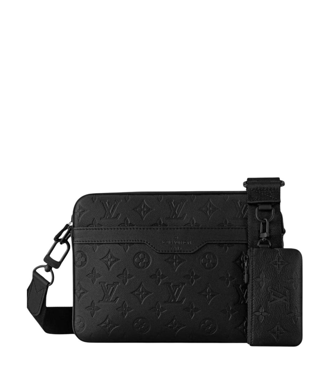 LOUIS VUITTON Черная кожаная сумка на плечо, фото 1