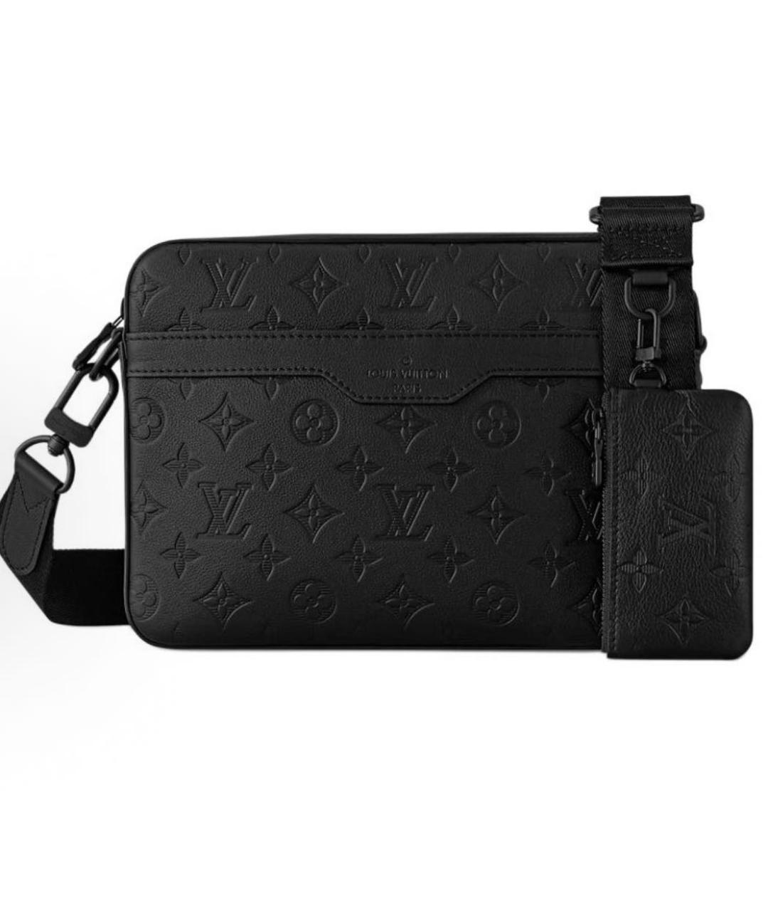 LOUIS VUITTON Черная кожаная сумка на плечо, фото 4