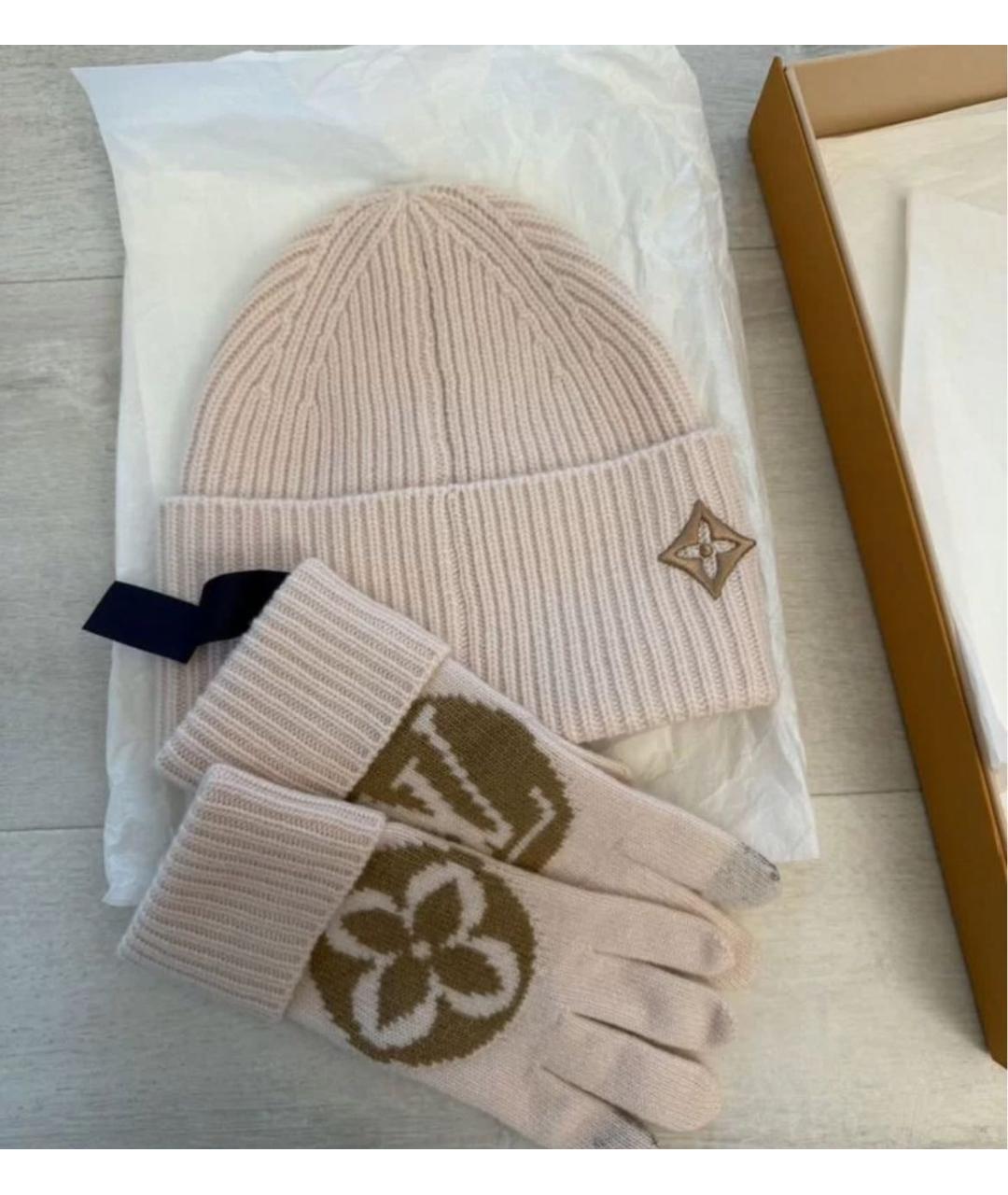 LOUIS VUITTON Бежевая шерстяная шапка, фото 2