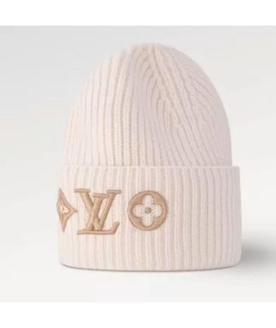 LOUIS VUITTON Бежевая шерстяная шапка, фото 6
