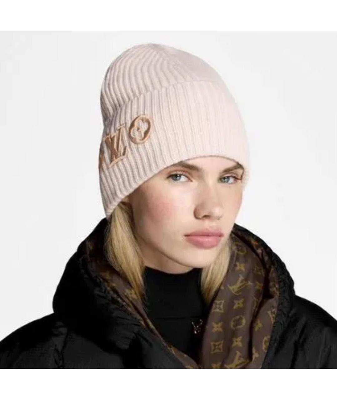 LOUIS VUITTON Бежевая шерстяная шапка, фото 3