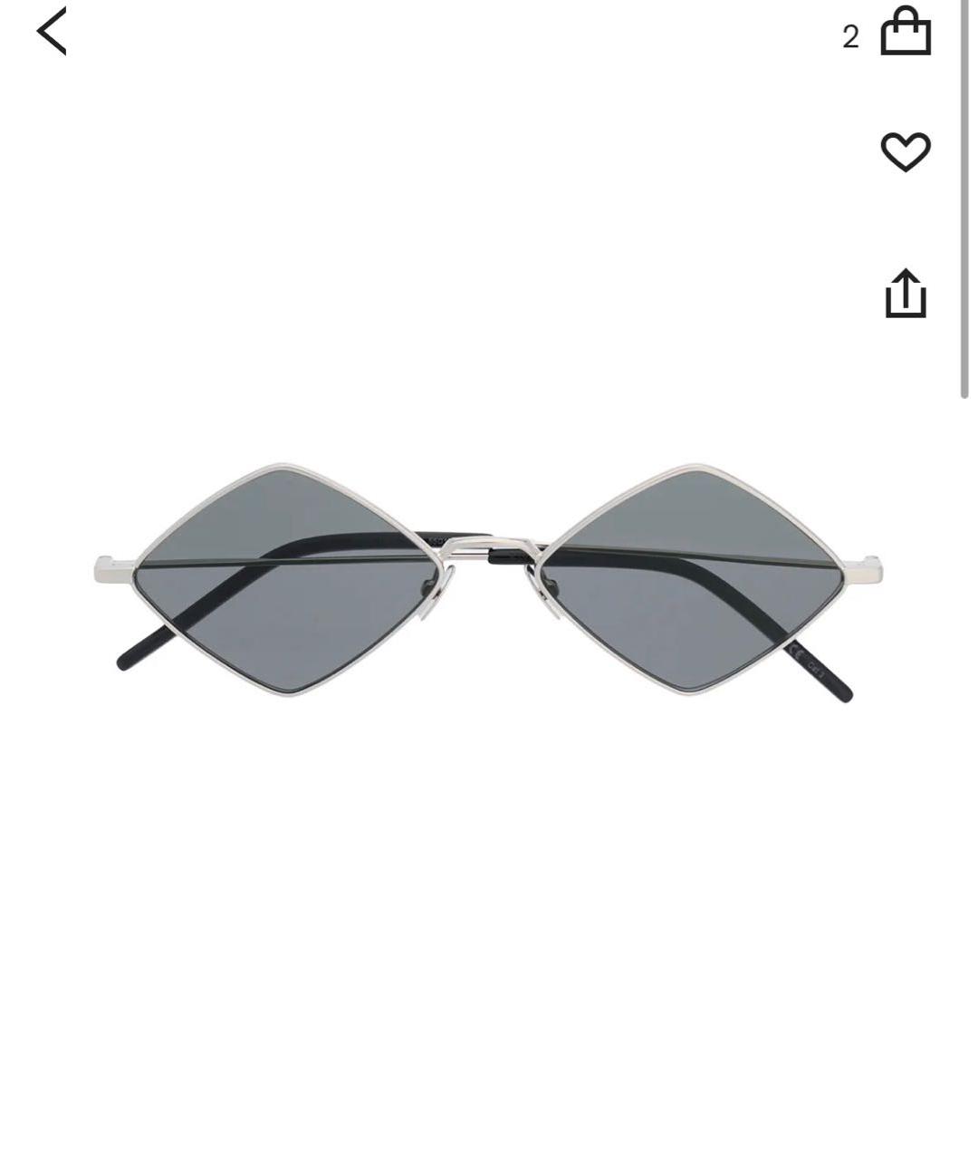 SAINT LAURENT Черные металлические солнцезащитные очки, фото 5