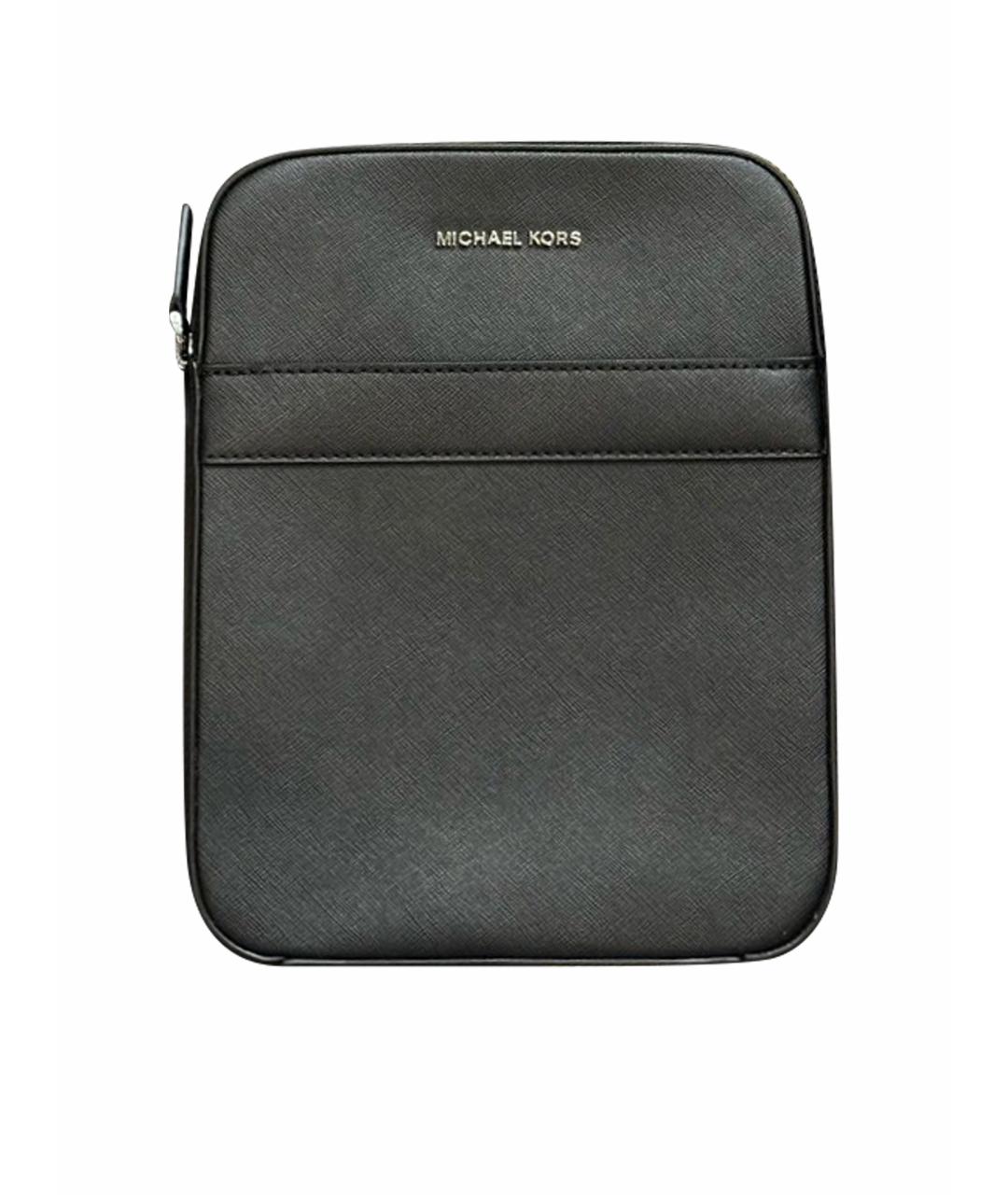 MICHAEL KORS Черная кожаная сумка на плечо, фото 1