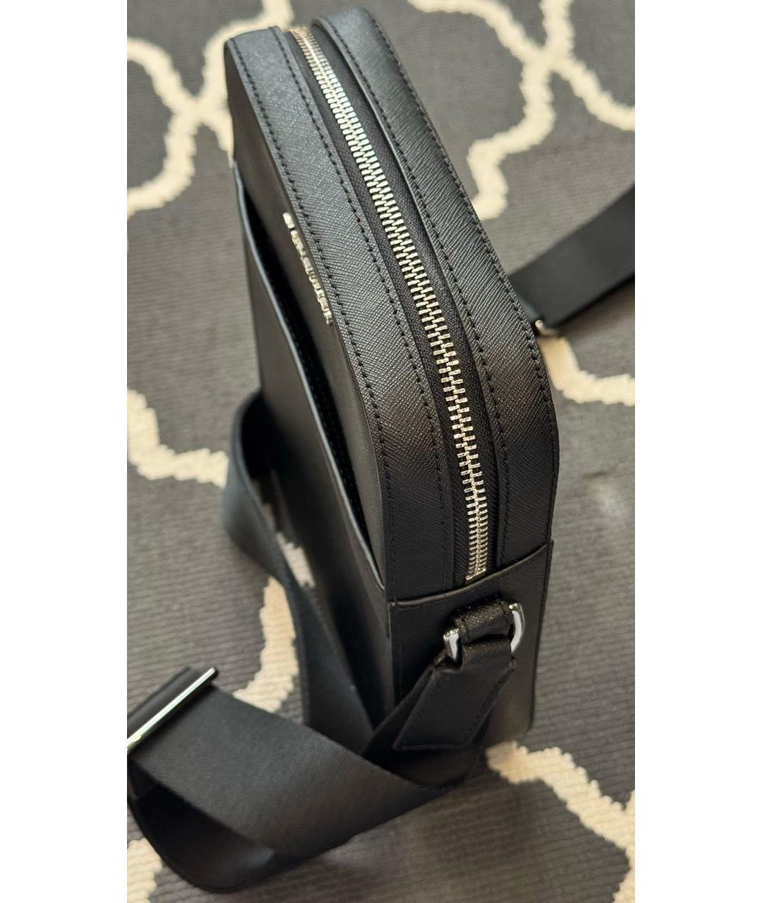 MICHAEL KORS Черная кожаная сумка на плечо, фото 5