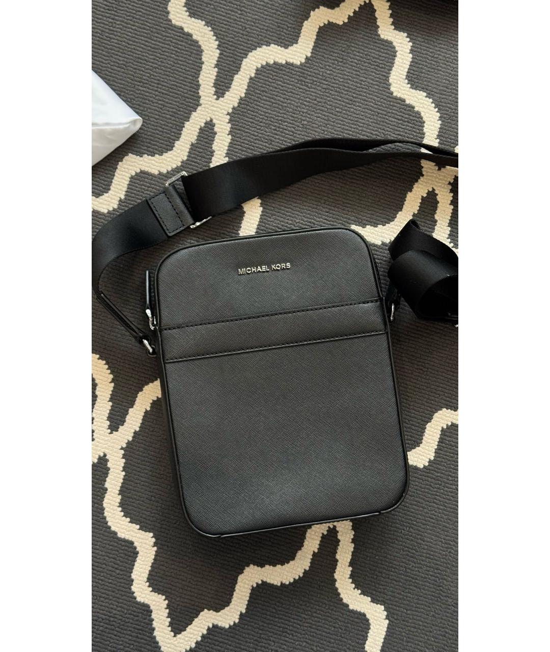 MICHAEL KORS Черная кожаная сумка на плечо, фото 9