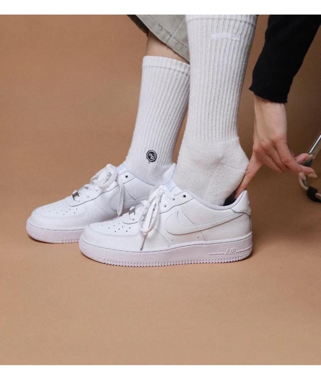 NIKE Белые кожаные кроссовки, фото 8