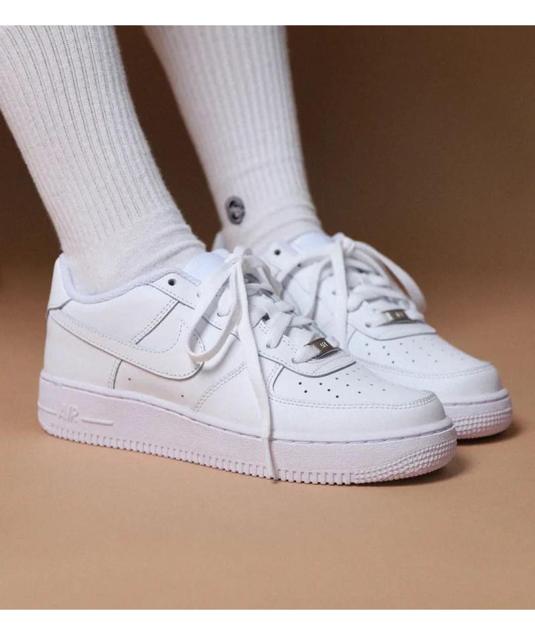 NIKE Белые кожаные кроссовки, фото 4