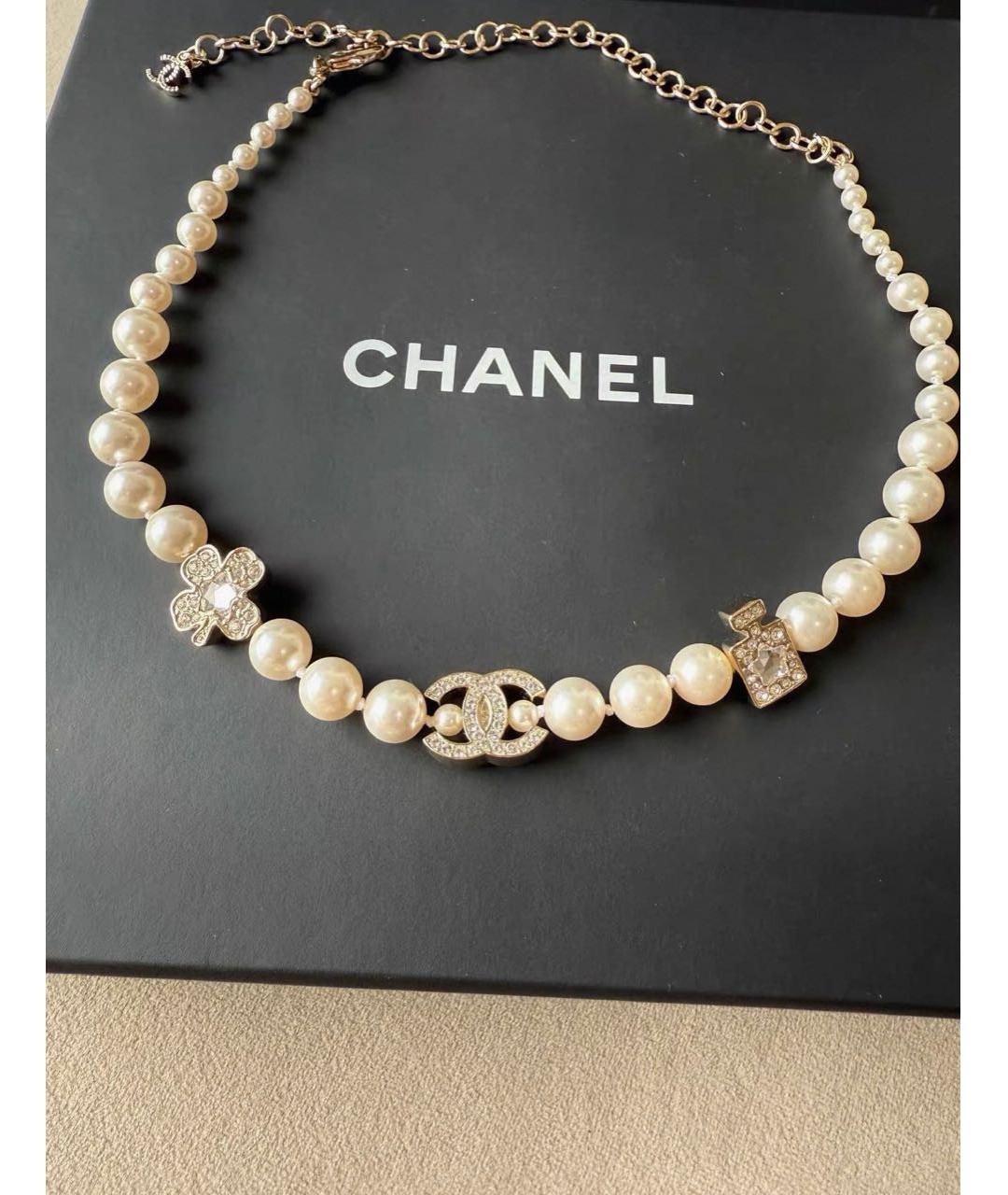 CHANEL Белый чокер, фото 5