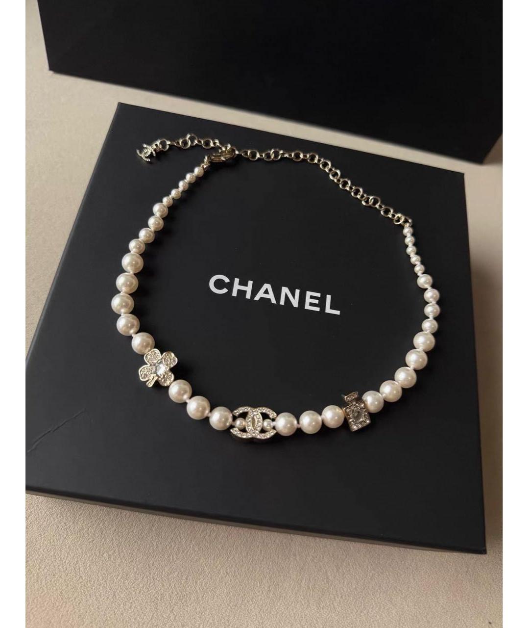 CHANEL Белый чокер, фото 3