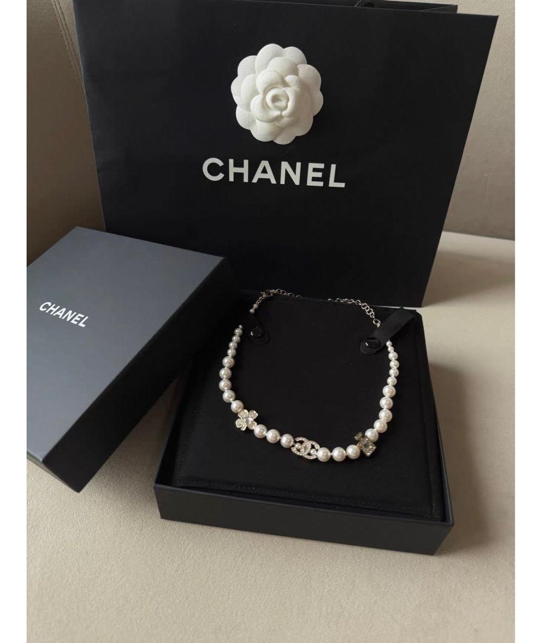 CHANEL Белый чокер, фото 2