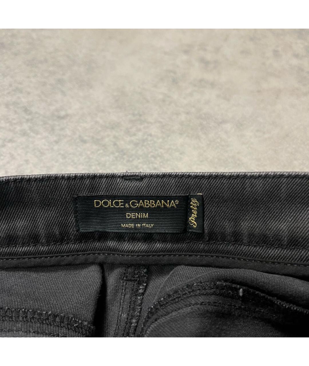 DOLCE&GABBANA Антрацитовые хлопко-эластановые джинсы слим, фото 6