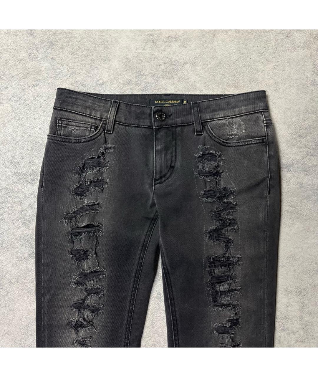 DOLCE&GABBANA Антрацитовые хлопко-эластановые джинсы слим, фото 2