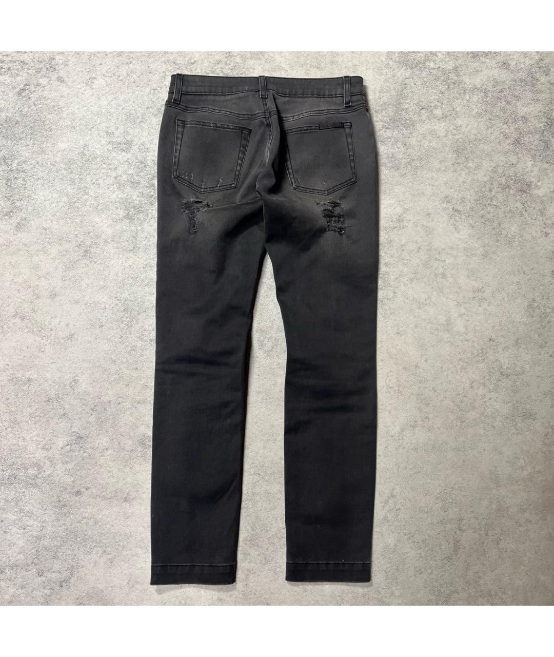 DOLCE&GABBANA Антрацитовые хлопко-эластановые джинсы слим, фото 4