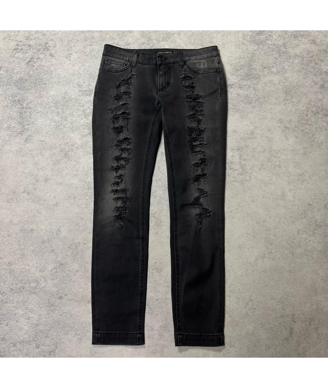 DOLCE&GABBANA Антрацитовые хлопко-эластановые джинсы слим, фото 8