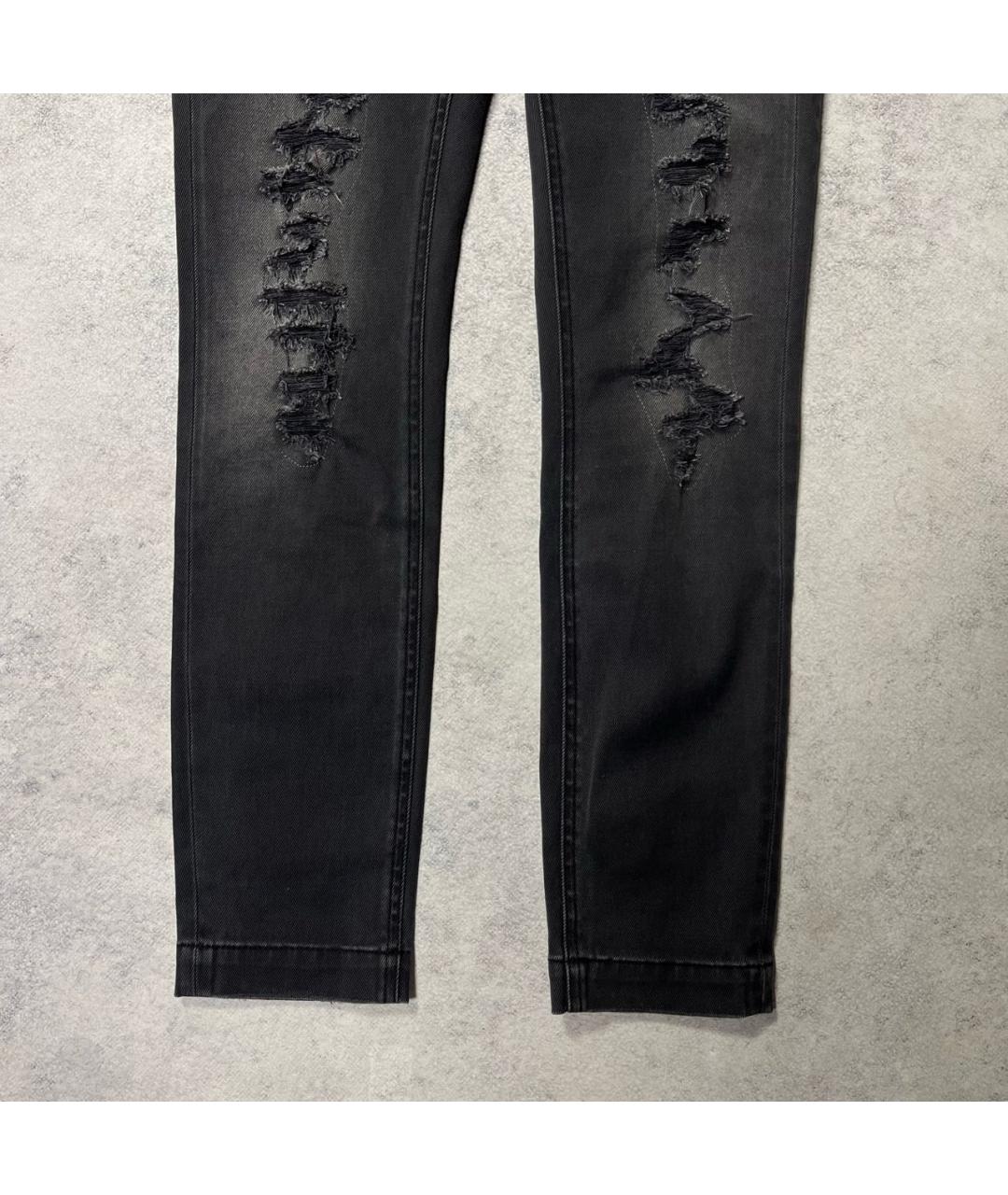 DOLCE&GABBANA Антрацитовые хлопко-эластановые джинсы слим, фото 3