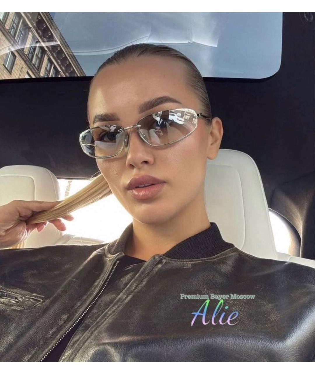 MIU MIU Серебряные металлические солнцезащитные очки, фото 5