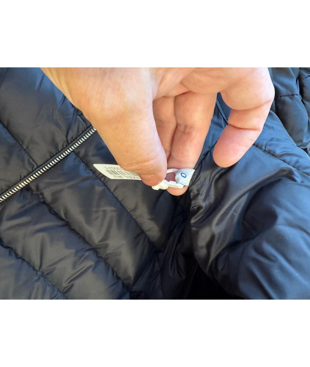 MONCLER Черный полиэстеровый пуховик, фото 8