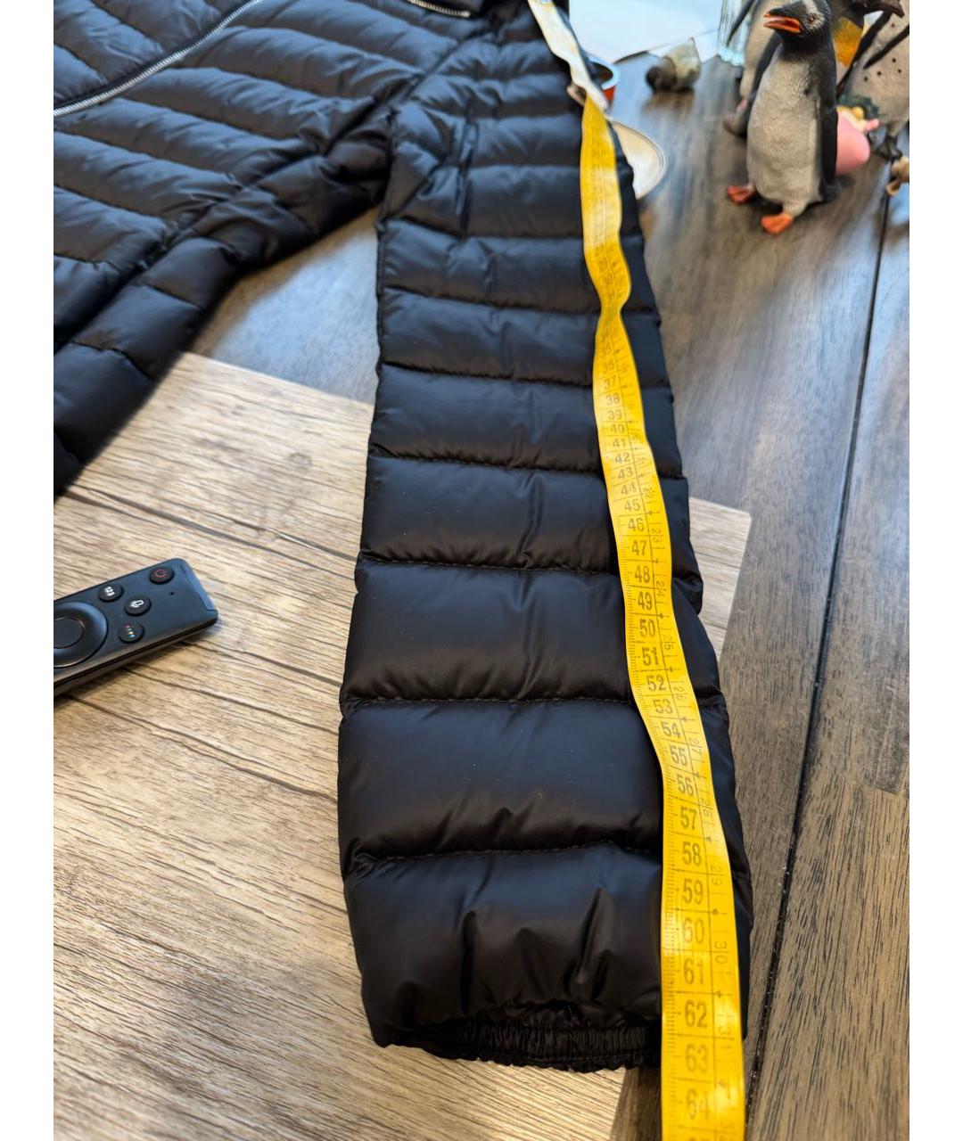 MONCLER Черный полиэстеровый пуховик, фото 5