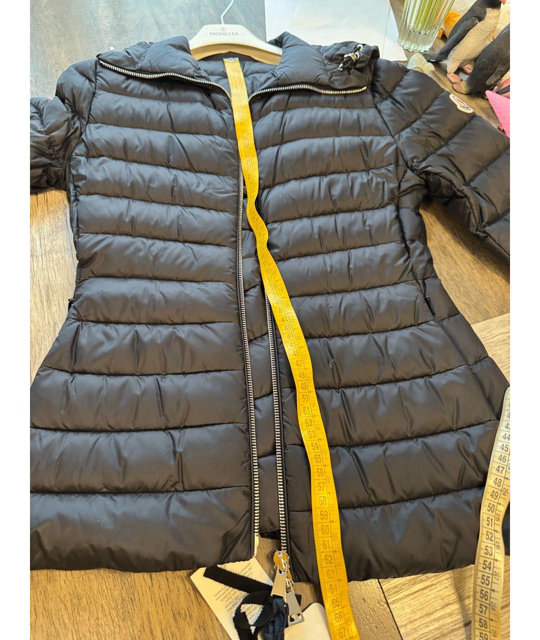 MONCLER Черный полиэстеровый пуховик, фото 4