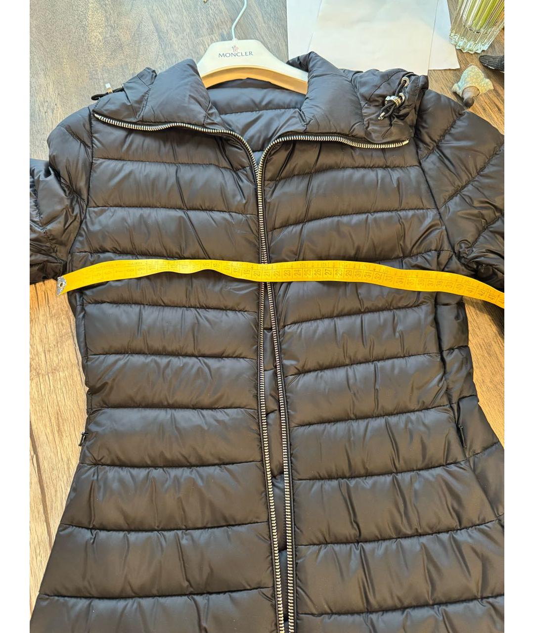 MONCLER Черный полиэстеровый пуховик, фото 3