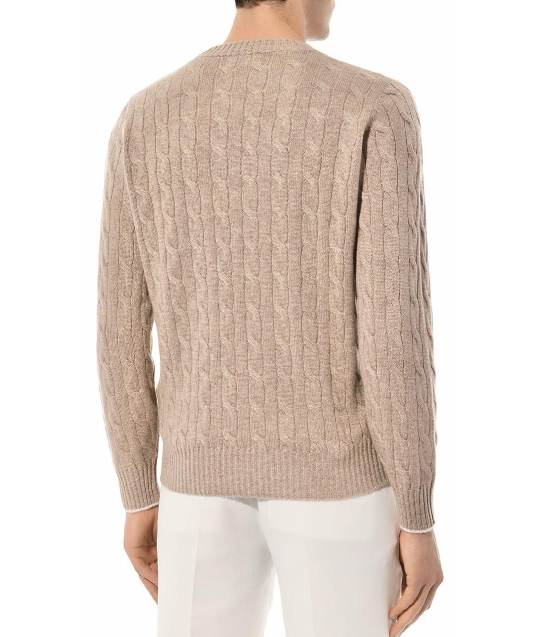 BRUNELLO CUCINELLI Бежевый кашемировый джемпер / свитер, фото 2