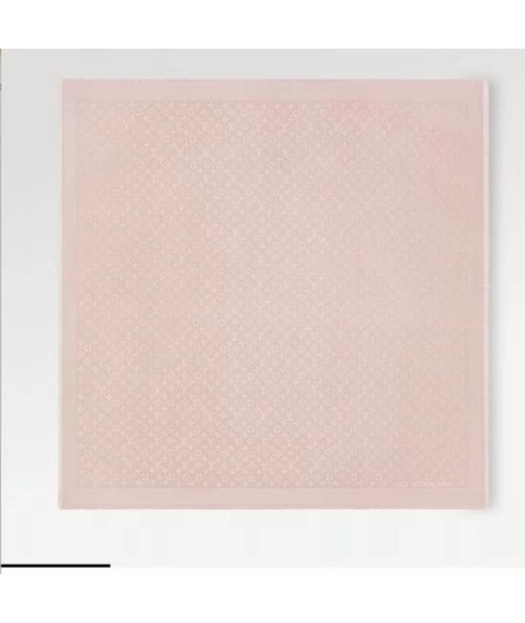 LOUIS VUITTON Розовый кашемировый шарф, фото 5