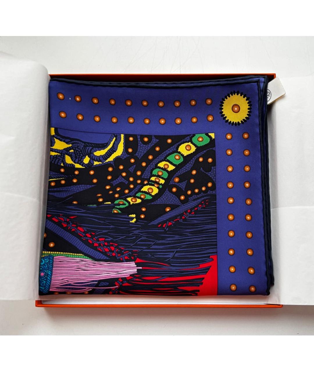 HERMES Мульти шелковый платок, фото 2